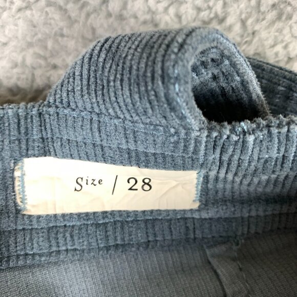 Anthropologie Pilcro Jamina Corduroy Overalls Womens 28 Blue Flare Leg Dungarees - Picture 5 of 16